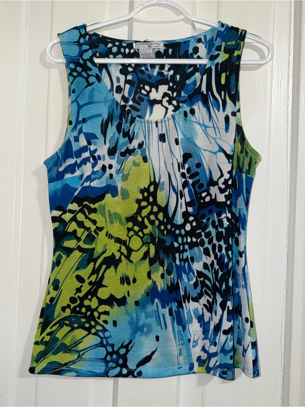 Y2K‎ Vintage Women's Alberto Makali size large Abstract Print Tank Top shirt